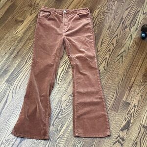 Pilcro Corduroy Icon jean size 32 flare rusted brown
